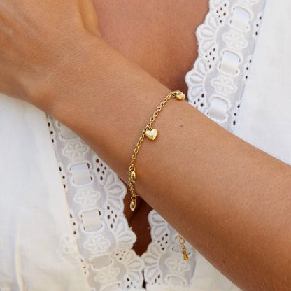 Bracciale Vintage con Charm a Cuore in Oro