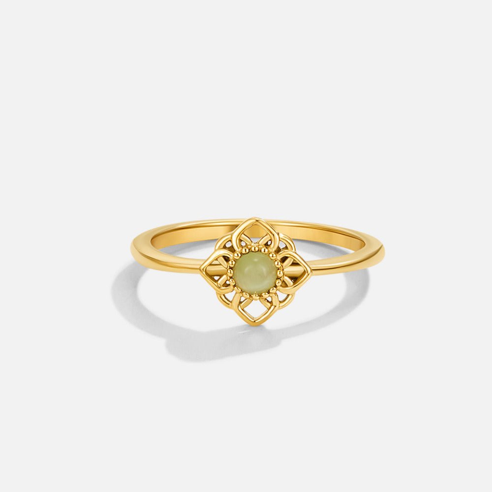 Anello Opale Fiore di Loto Vintage