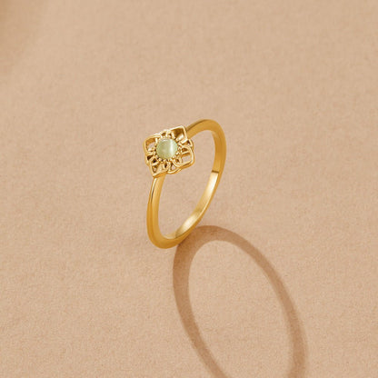 Anello Opale Fiore di Loto Vintage