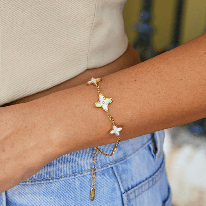 Bracciale Petali di Fiore Bianco