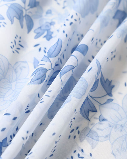 Gonna Midi Flared Blu a Fiori