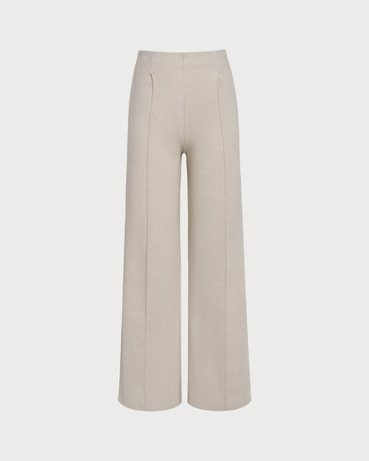 Pantaloni Casual a Vita Naturale Beige