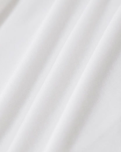 Gonna Midi Dritta con Vita Elastica Bianca