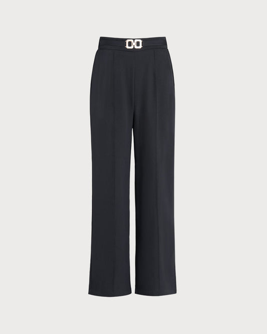 Pantaloni Casual Neri Dritti