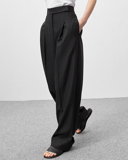 Pantaloni Casual Neri Dritti