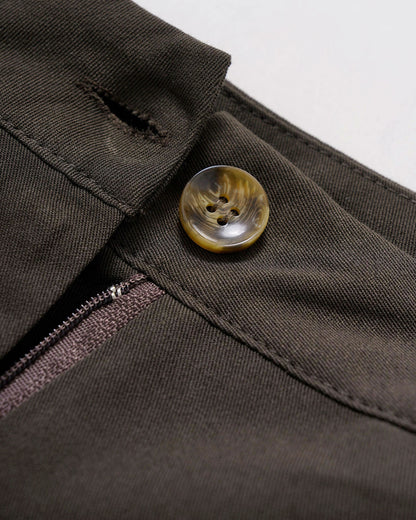 Pantaloni Dritti a Vita Naturale in Caffè