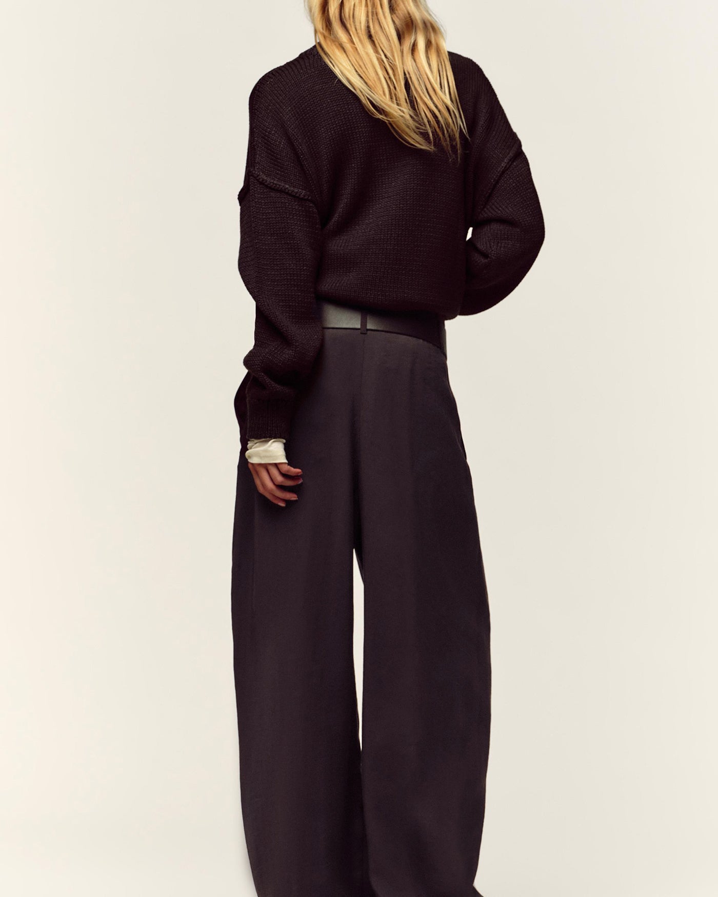 Pantaloni Casual Dritti Marroni con Cintura