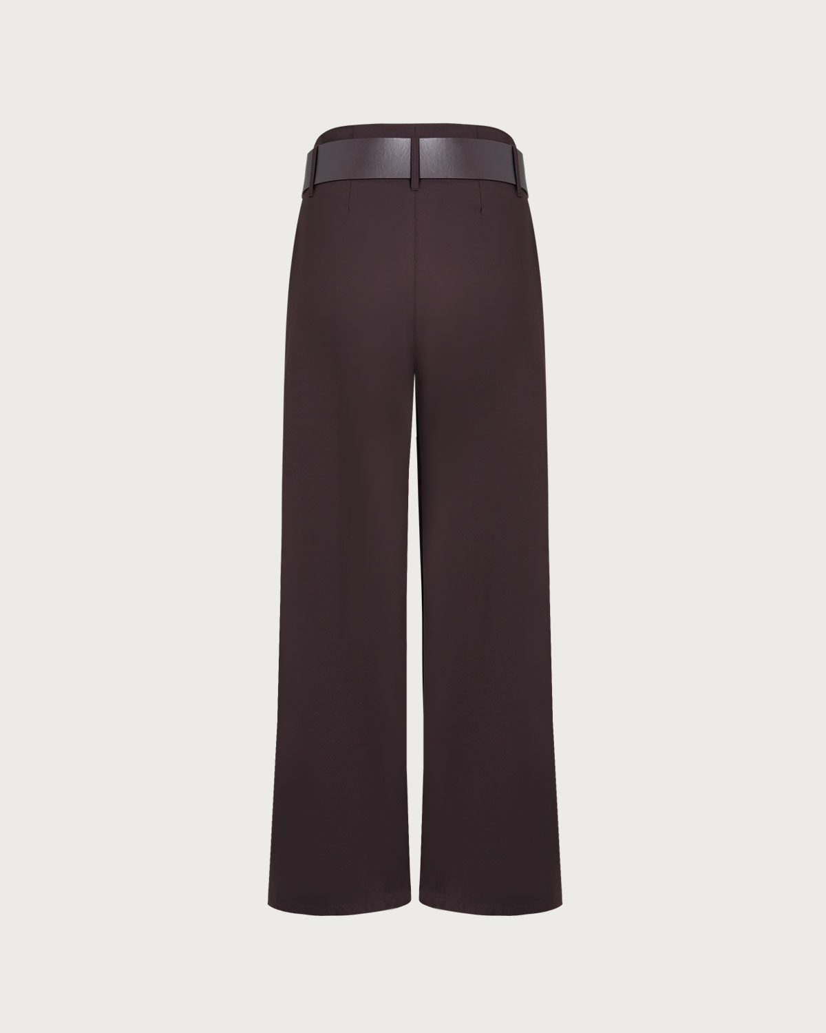 Pantaloni Casual Dritti Marroni con Cintura