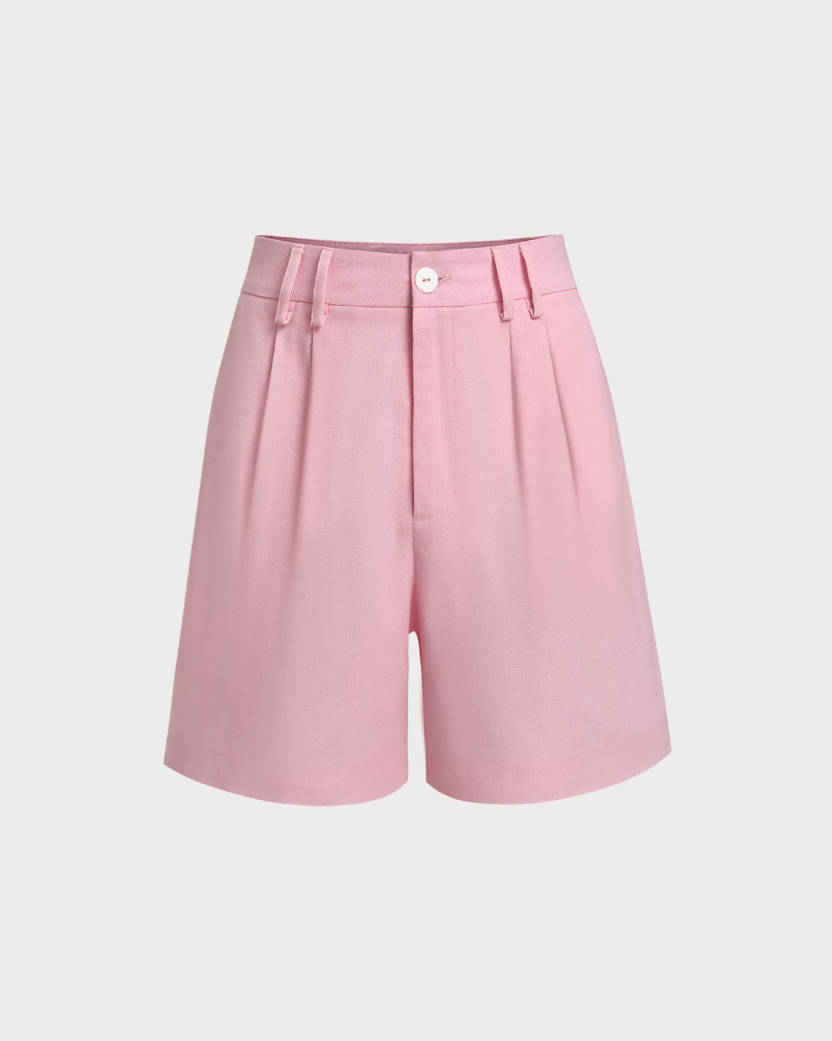 Shorts Rosa Arricciati con Tasche