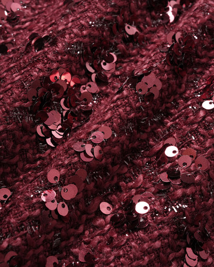 Gonna Mini A-Line in Paillettes Rosso Vino