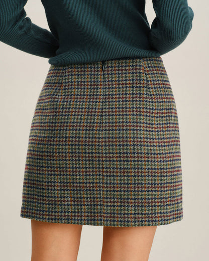 Gonna Mini Dritta Naturale Grigia