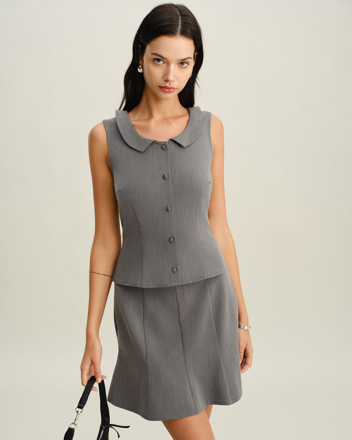 Gonna Mini Sirena Grigia