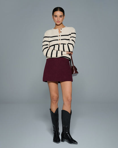 Gonna Mini A-Line Rosso Vino